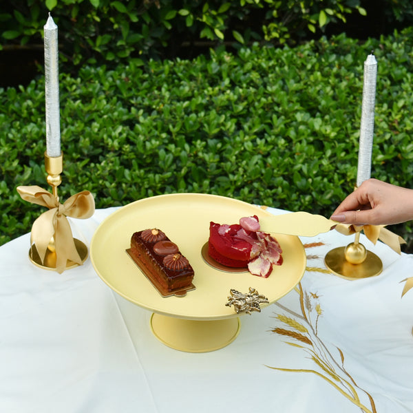 Elan Royal Hive Cake Stand with Server (Butter Yellow)