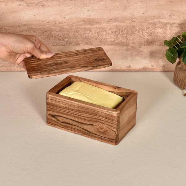Elan Dabbahs and Days Rectangular Wooden Butter Box, 500 gm (Natural)