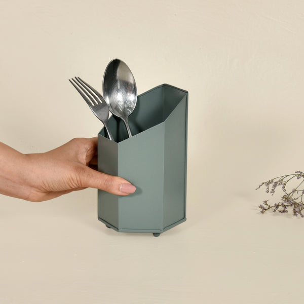 Elan Edge Metal Cutlery Holder (Moss Green)