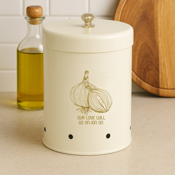 Elan Country Onion Storage Bin Vegetable Organizer for kitchen (Off White)
