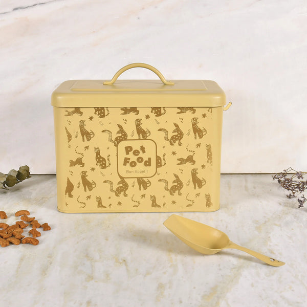 Elan Pet Food Storage Container with Scoop (Daisy Yellow)