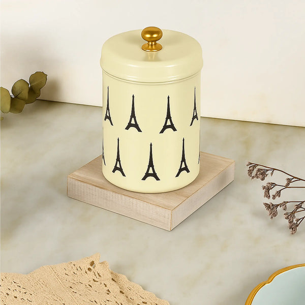 Elan Eiffel Tower Jar ( 650ml, Off White)