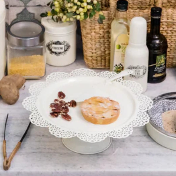 Elan Scallop Cupcake Stand for Small Desserts (6.5*6.5*3 IN, Off White)