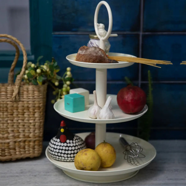 Elan Tweet Three Tier Cupcake Stand (Off White)