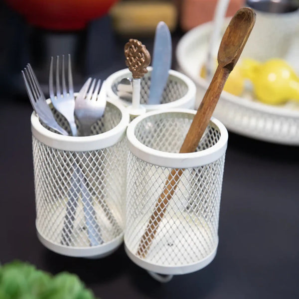 Elan Byron Cutlery Holder 3 Sections (Off White)