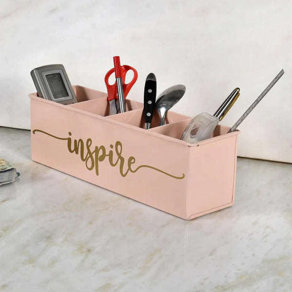 Elan Inspire All In One Office Supplies Desk Organizer (Powder Pink)