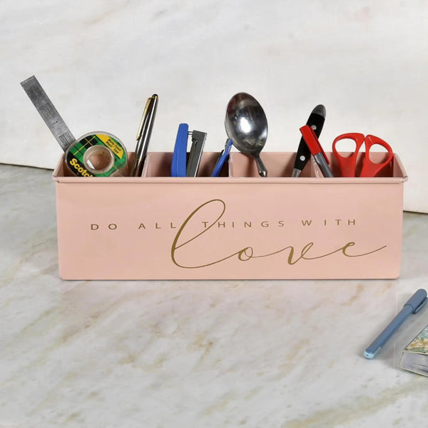 Elan Love All In One Office Supplies Desk Organizer (Powder Pink)