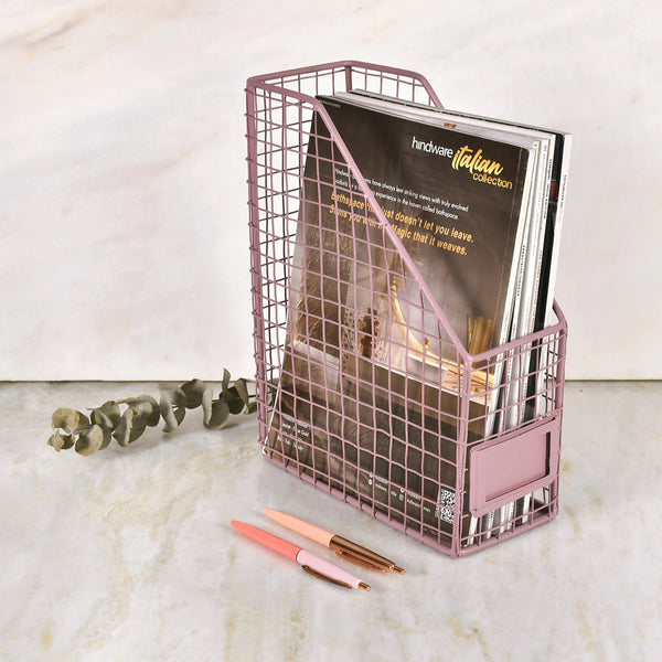 Elan GRID File Holder for Books and Magzine (Mauve)