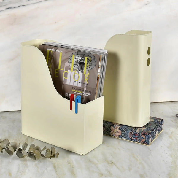 Elan Suave File Magazine Holder (Set of 2, Off White)