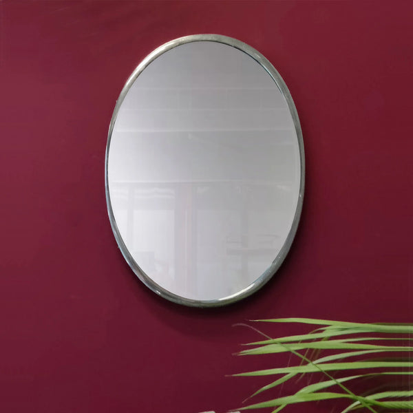 Elan Olivia Mirror- 22" (Oval, Brass, Nickle Finish)