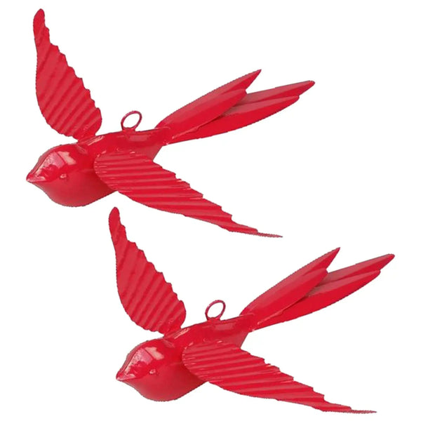Elan Decorative Hanging Rockstar Birds (Set of 2, Red)