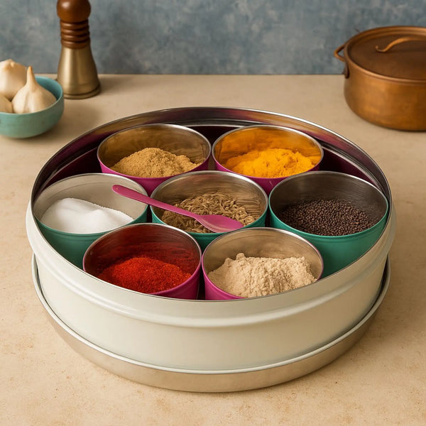 Elan SPICE BOX, 7 compartments, Stainless Steel (Off White)