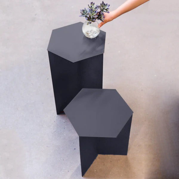 Elan Esagono End Table - Tall, Single Pc (Charcoal Gray)