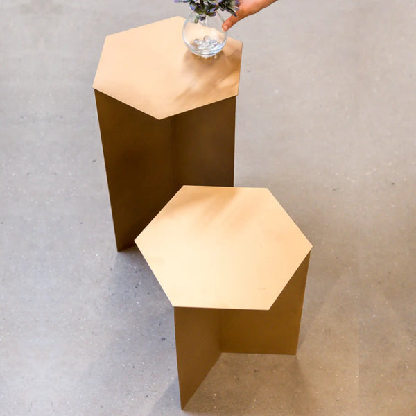 Elan Esagono End Table - Tall, Single Pc (Gold)