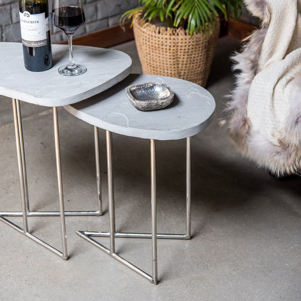 Elan Vienna End Table- Short (Chrome Finish, Single Piece)