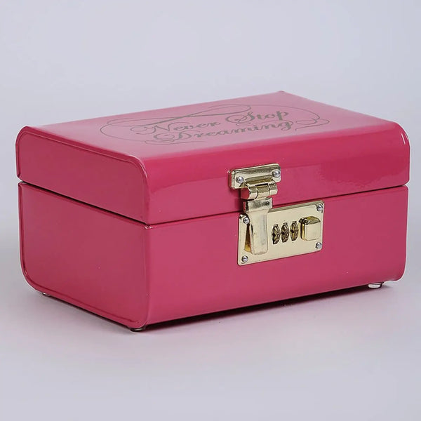 Elan Dreaming Storage Trunk, Jewelry & Makeup Storage Chest w/Lock (Hot Pink)