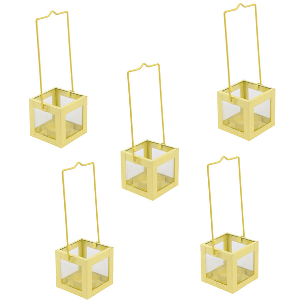 Elan Orthodox Tealight Holder Yellow (Pack of 5)
