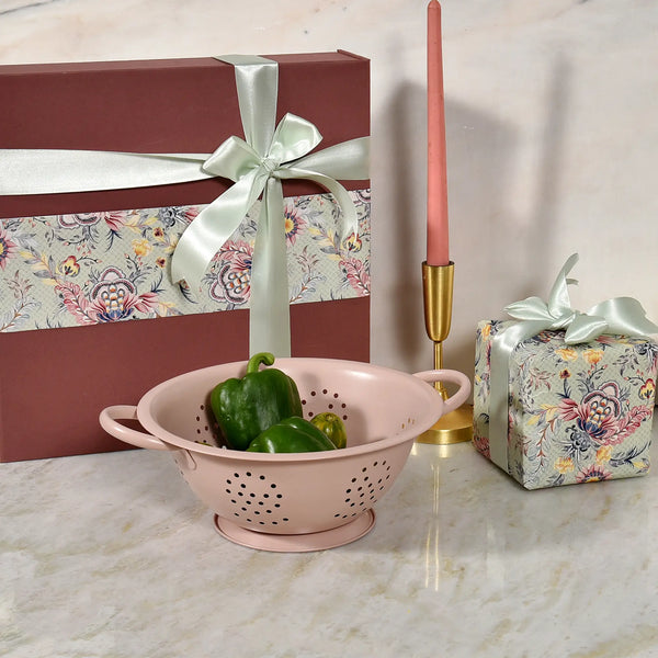 Elan Stainless Steel Colander (Nude Gold -1500 ml)