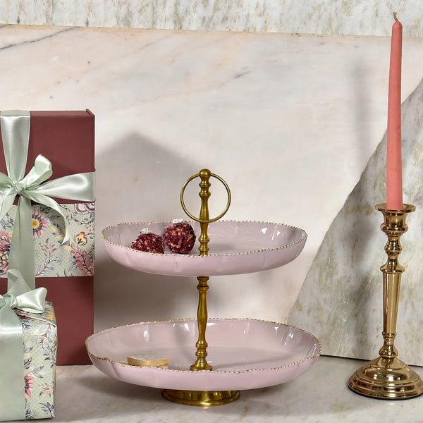 Elan Kesar 2-Tier Cupcake Stand (Nude Gold)