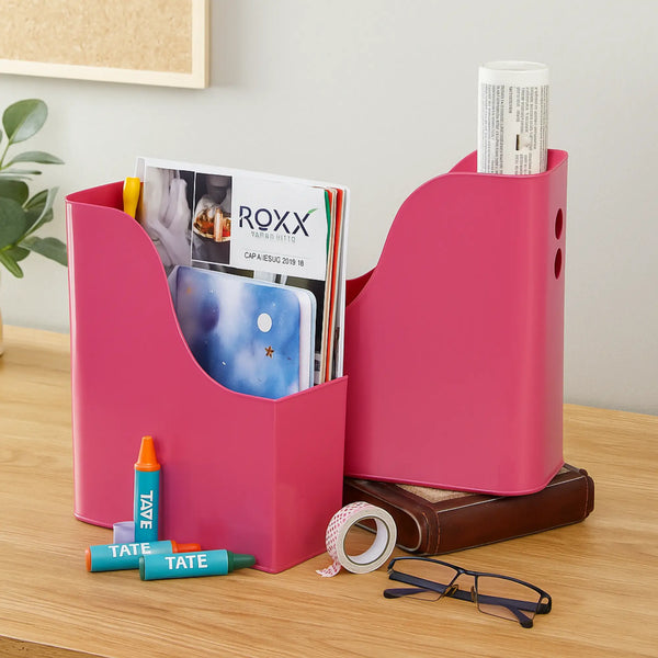 Elan Suave File Magazine Holder (Set of 2, Pink)