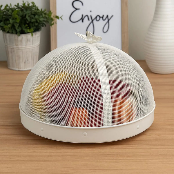 Elan Butterfly Cake Cover (10 Inch, Off White)