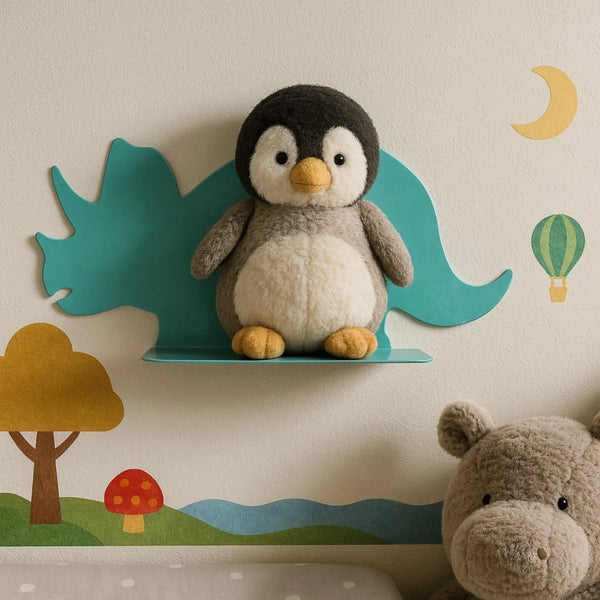 Mr Dinosaur Wall Shelf for Kids (Aqua)