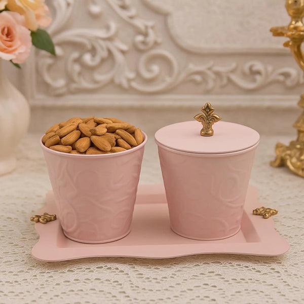 Elan Platter with Fleur Small Tray (Powder Pink)