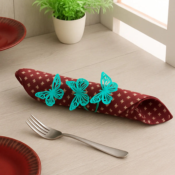 Elan Chrysalis Napkin Rings (Set Of 4, Aqua)