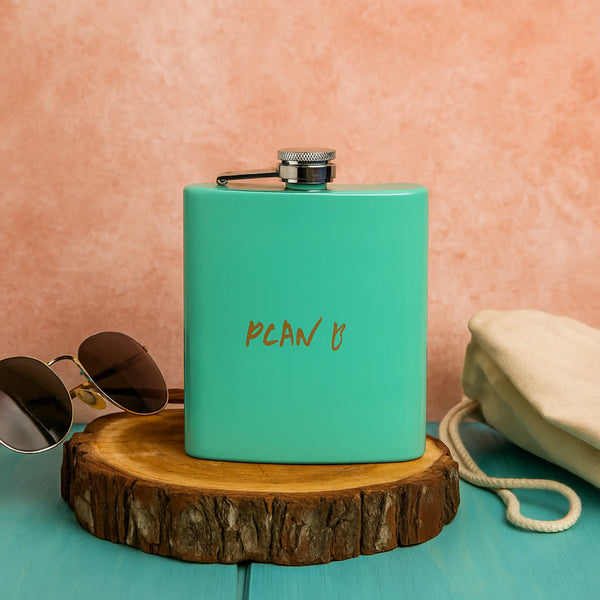 Elan Plan B Stainless Steel Hip Flask (Aqua)