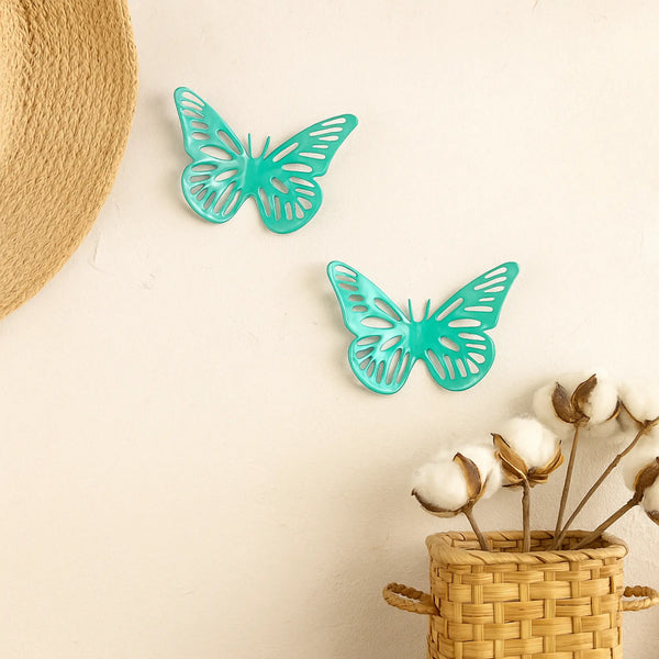 Elan Butterfly Magnets Small (Set Of 2, Aqua)