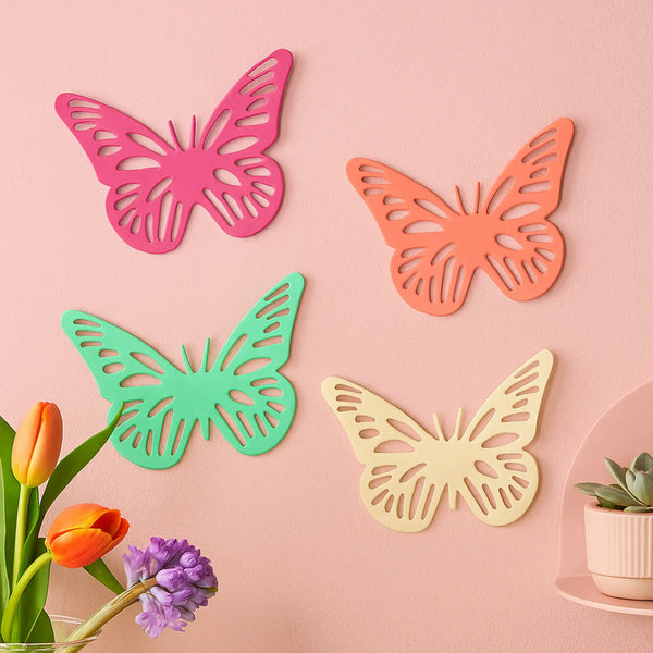 Elan Spring Butterfly Fridge Magnets (Set of 4, 2 IN, Multicolor)