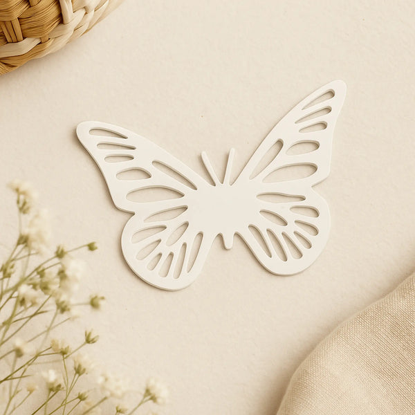 Elan Butterfly Fridge Magnet, Large (Set of 2, Off White)