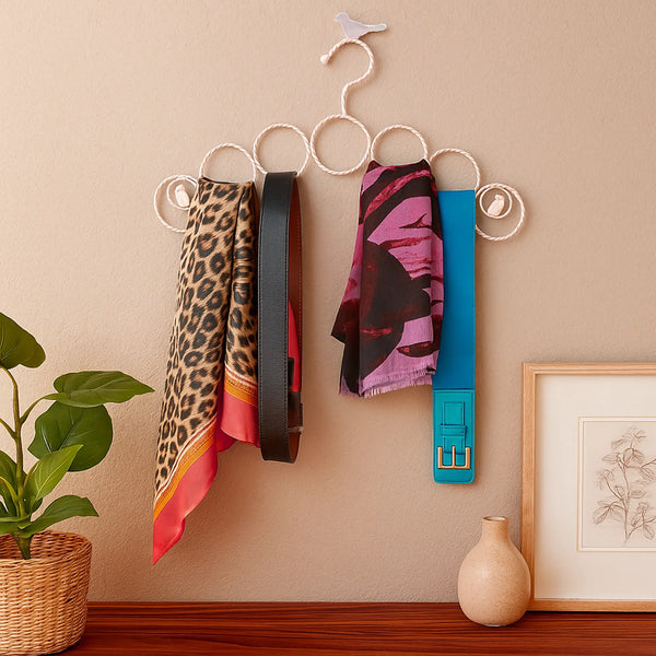 Elan Birdie Hanger for Scarves Belts (Set of 2, Powder Pink)