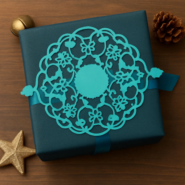Elan Ornate Motif for Home & Gift Wrapping (Aqua)
