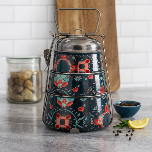 Elan Tantraa Pyramid 3 Tier Lunch Box (Multicolor)