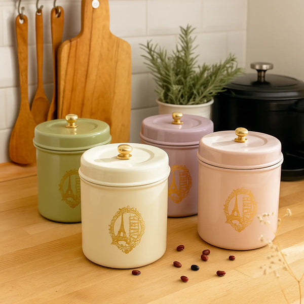 Elan Paris Canisters (Set of 4, 650ml each, Multicolor)
