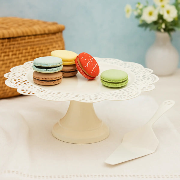 Elan Flourish Cake Stand with Server (Off White)