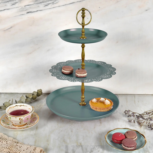 Elan Flourish 3 Tier Cupcake Stand (Moss Green)