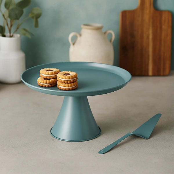 Elan Tall Cake Stand with Server (Moss Green)