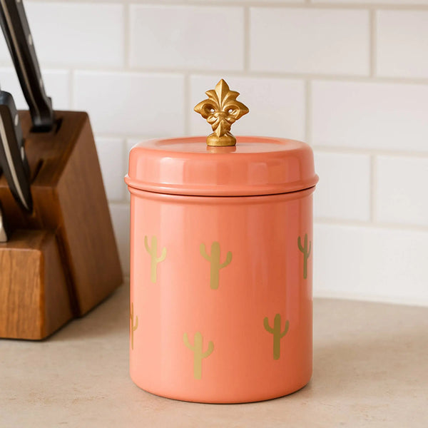 Elan On-Trend Cactus Jar (650ml, Peach)