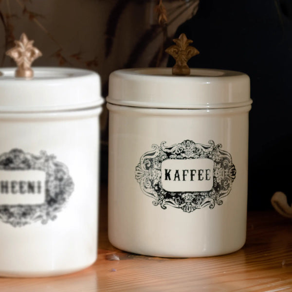 Elan Bergen Kaffee Coffee Canister (650ml, Off White)