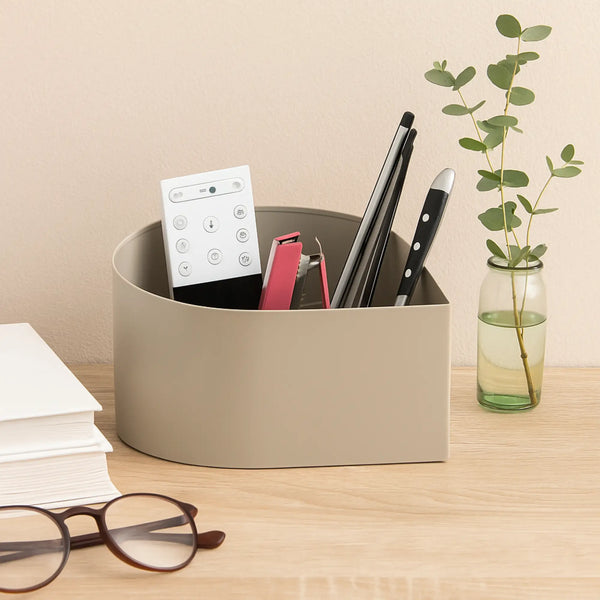 Elan Drop All In One Office Supplies Desk Organizer (Beige)