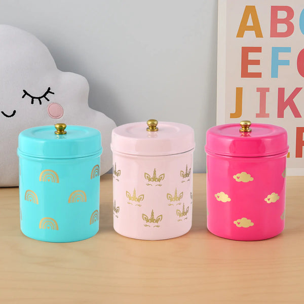 Elan Unicorn Food Storage Jars, Canisters for Kitchen (Set of 3, 650ml each, Multicolor)