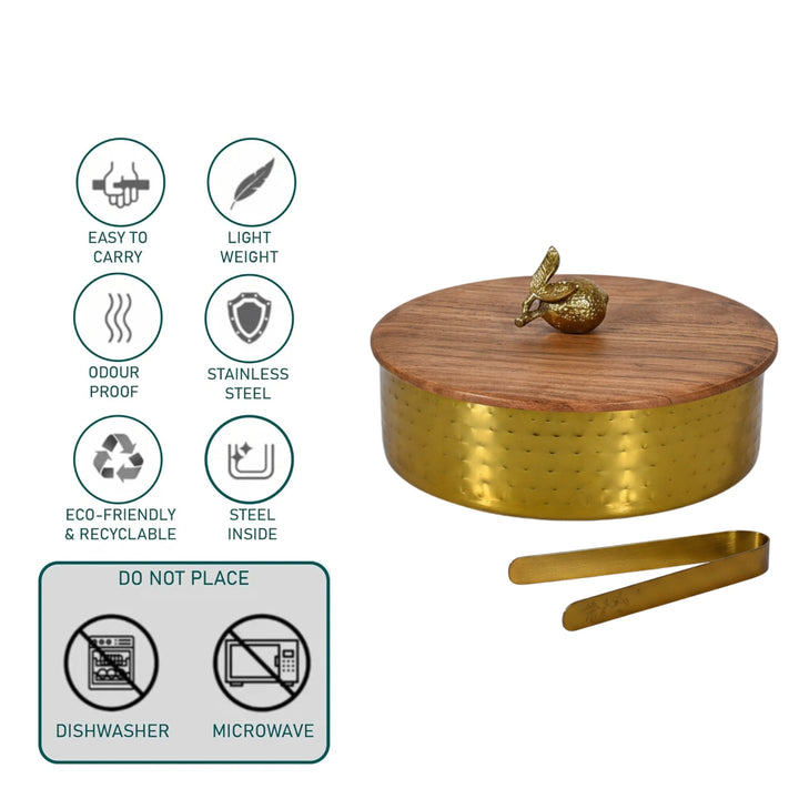 Acacia Roti Box Online Elan Dabbahs and Days Roti Box with Chimpta Wooden Lid Buy ...