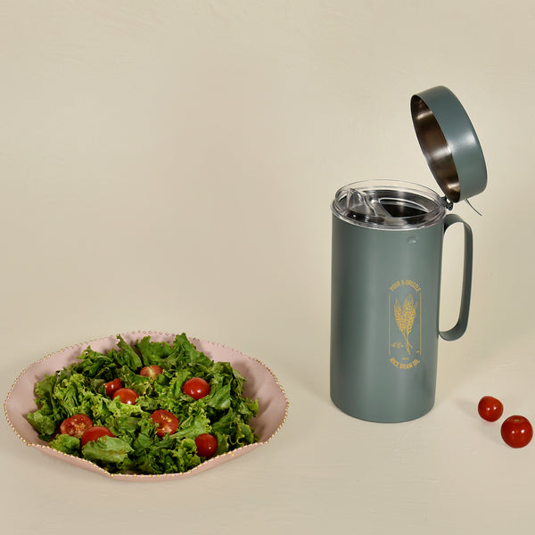 Elan Pour & Dizzle Oil Dispenser (Rice Bran Oil, 1000 ml (Moss Green)