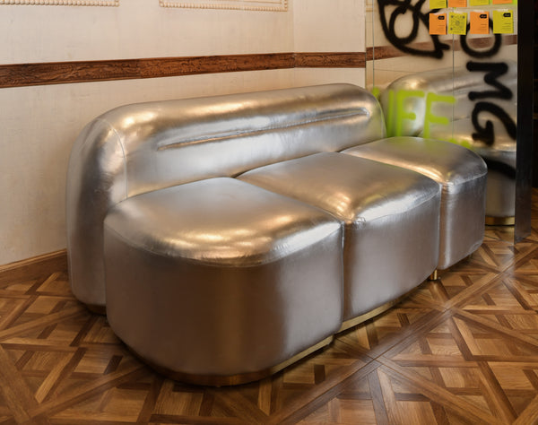 Elan Lunar Lounger / Stardust Sanctuary Silver Sofa