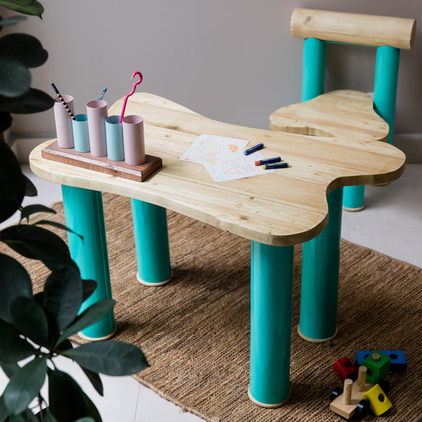 Elan Splash Kids Table and Kids Chair (Aqua)