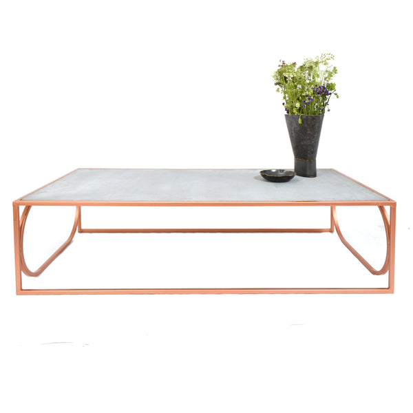 Elan Interlude Rectangular Coffee Table (Cement look with Copper Finish)
