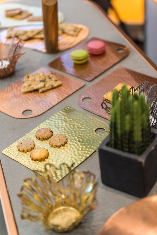 Elan Chokor Platter (Set of 2, Copper Finish)