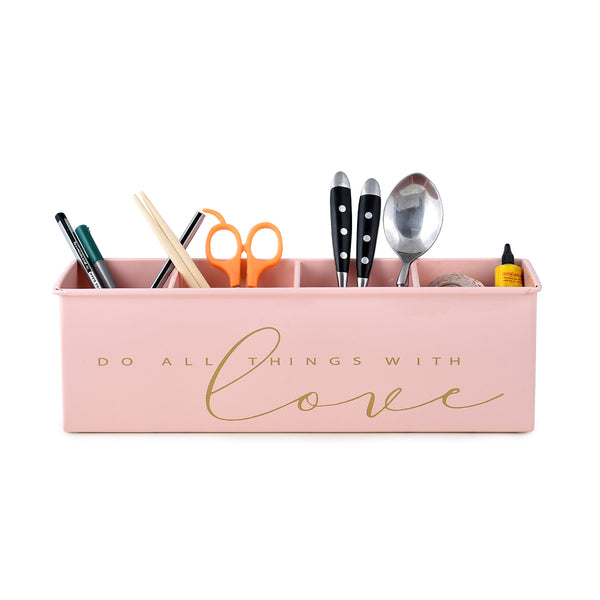 Elan Love All In One Multi functional Office Supplies Desk Organizer- Powder Pink